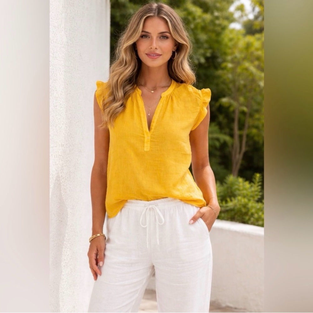 Anthropologie, Pilcro linen top M